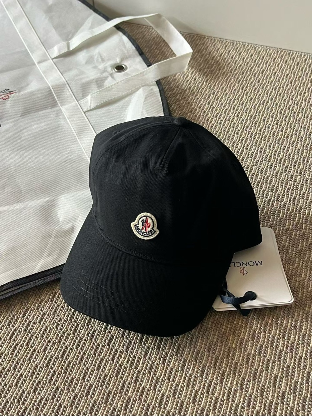 Moncler women Black Logo Baseball Cap